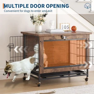 Dog Crate Furniture with Wheels